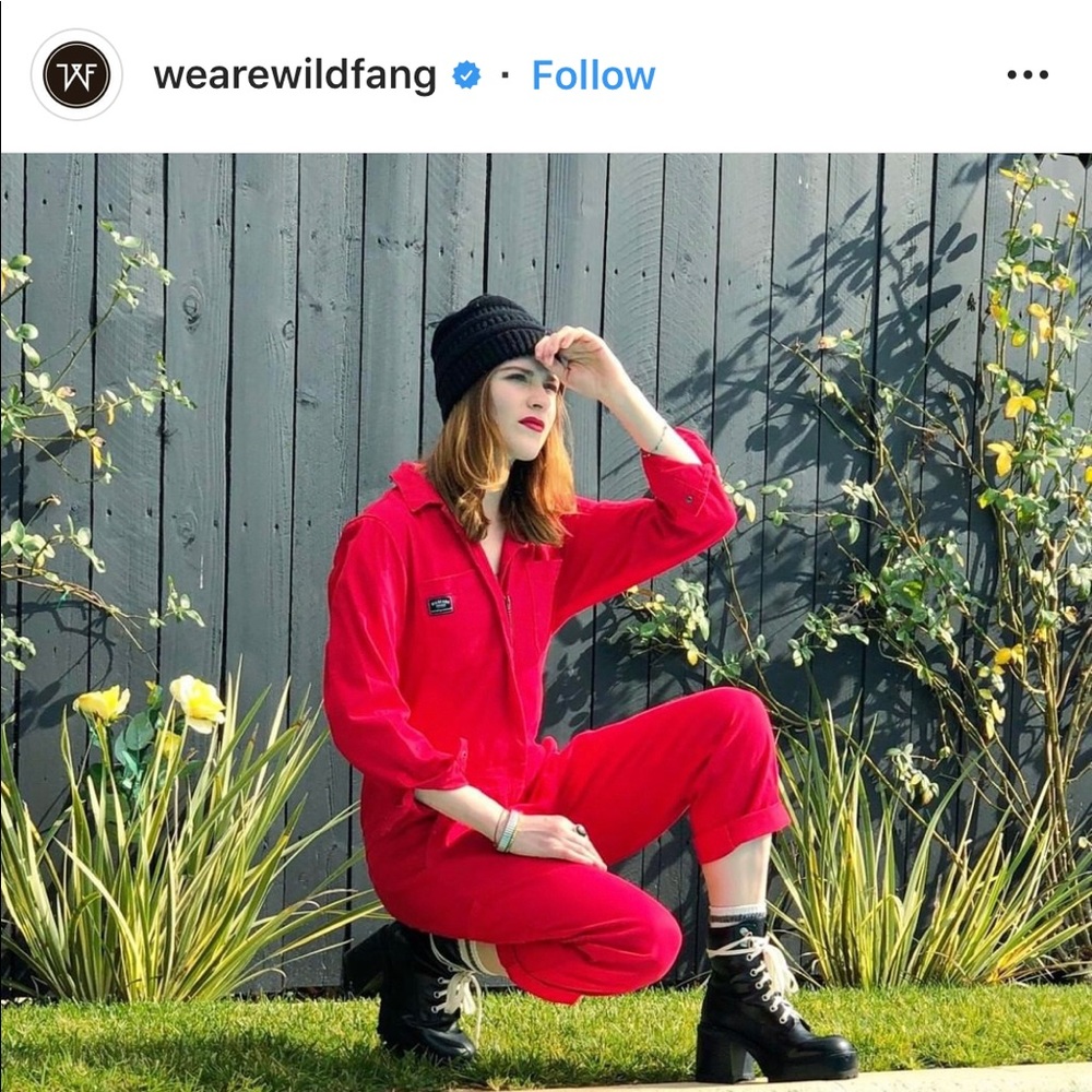 Wildfang red coveralls